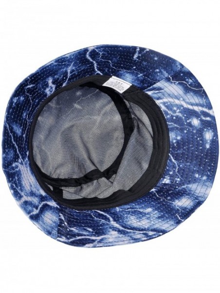 Bucket Hats Unisex Galaxy Bucket Hat Summer Fisherman Cap for Men Women - Lightning Blue - C418U6Y9RO3 $15.65