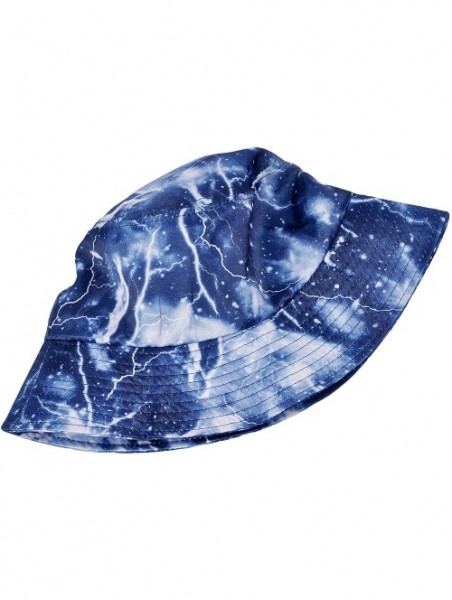 Bucket Hats Unisex Galaxy Bucket Hat Summer Fisherman Cap for Men Women - Lightning Blue - C418U6Y9RO3 $15.65