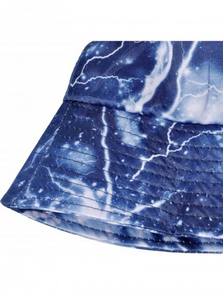 Bucket Hats Unisex Galaxy Bucket Hat Summer Fisherman Cap for Men Women - Lightning Blue - C418U6Y9RO3 $15.65