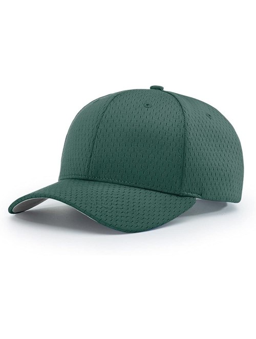 Baseball Caps 414 Pro Mesh Adjustable Blank Baseball Cap Fit Hat - Dark Green - CM1873A3D7H $13.89