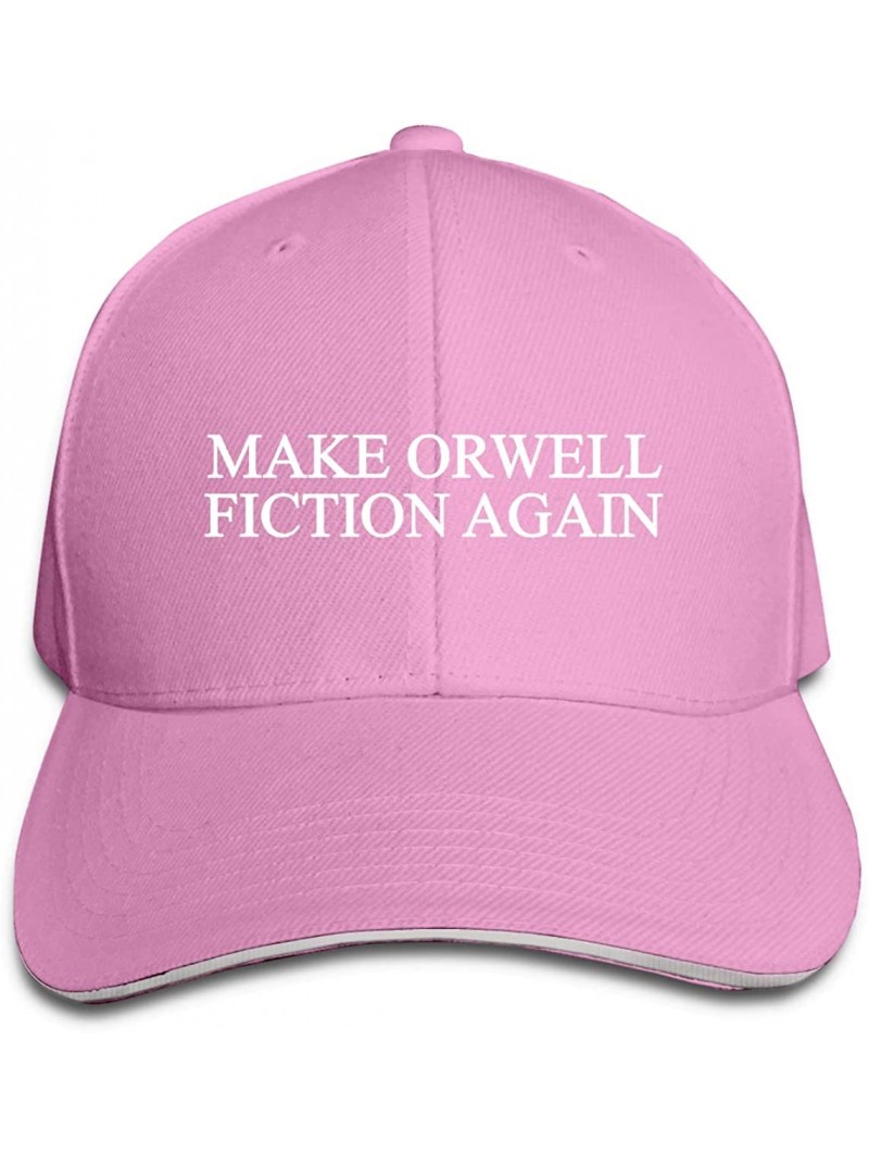 Baseball Caps Make Orwell Fiction Again Trucker Hat Baseball Cap Adjustable Sandwich Hat - Pink - CS18IQ7IECW $20.03