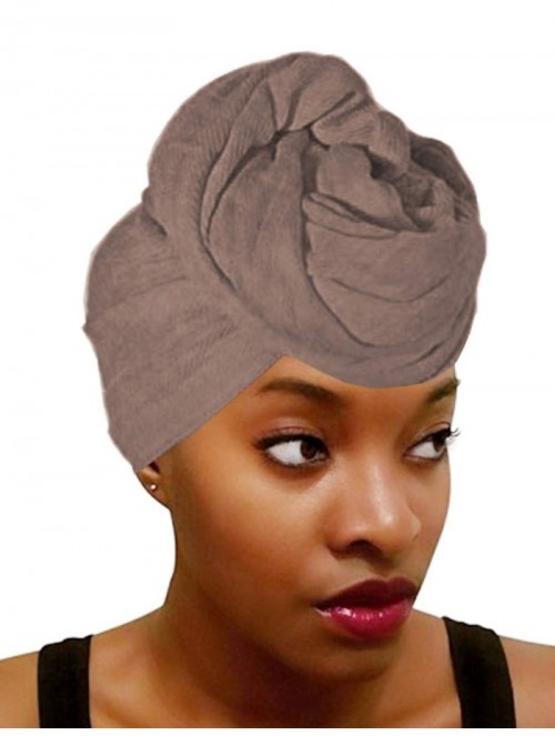 Headbands Long Scarf-Stretch Head Wrap for women Turban Wrap Stretch Jersey Long Turban Headscarf Tie Khaki - CK1996MS58C $15.46