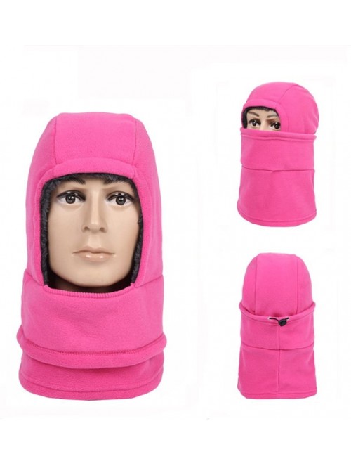 Balaclavas Winter Windproof Polar Fleece Neck Warmer Balaclava Hooded Face Mask Ski Hood Snowboard Mask - Balaclava Pink - C0...