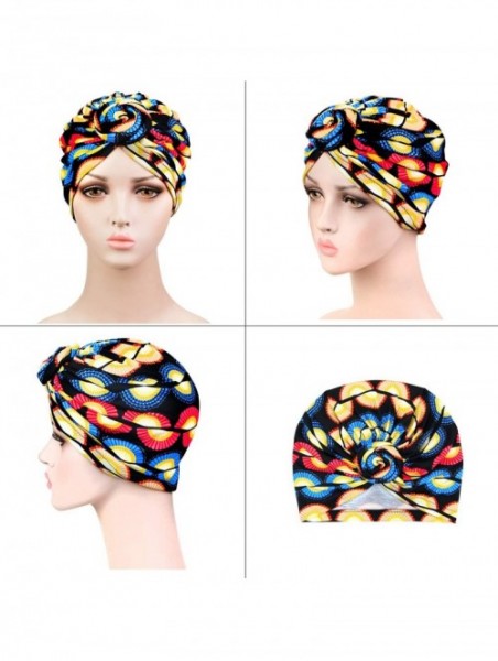 Skullies & Beanies 2 Pieces Women Knotted Turban Cap- Twist Head Wrap Beanie Perfect for Long/Short Hair - Set-c-3 - C518UD8H...