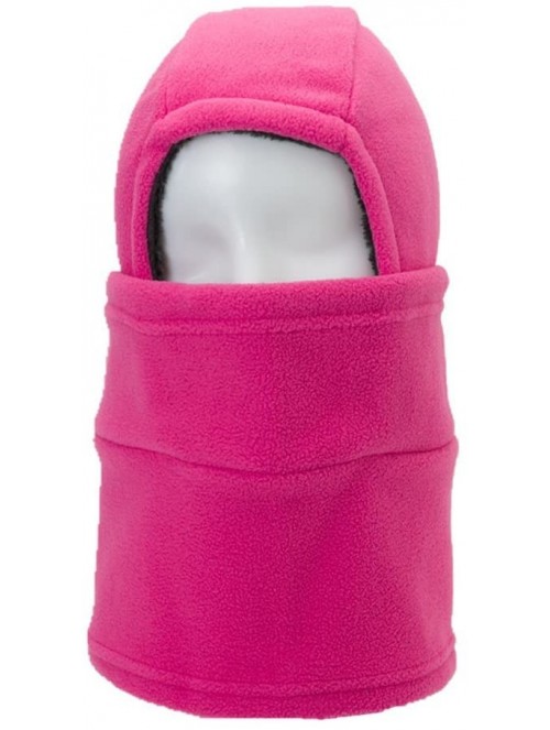 Balaclavas Winter Windproof Polar Fleece Neck Warmer Balaclava Hooded Face Mask Ski Hood Snowboard Mask - Balaclava Pink - C0...