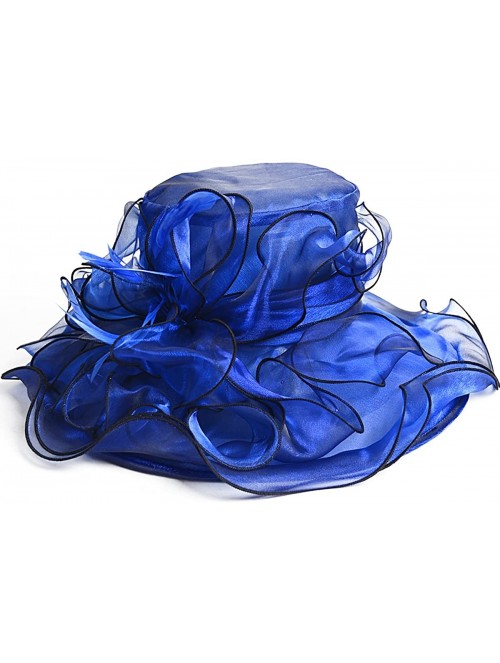 Sun Hats Womens Kentucky Derby Church Dress Wedding Floral Tea Party Hat S056 - Royal Blue - CQ12DBCUY8X $35.97