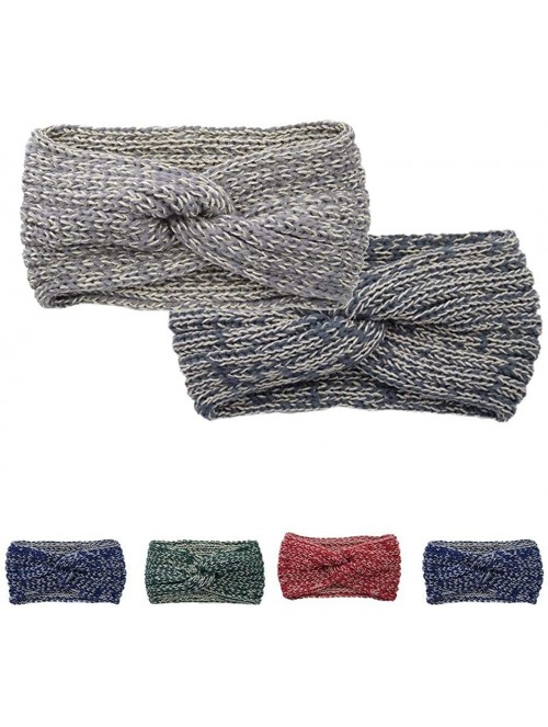 Cold Weather Headbands Women Knitted Hairband Crochet Twist Ear Warmer Winter Braided Head Wraps - Black - CA1932MMQMH $13.82