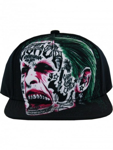 Baseball Caps Suicide Squad Joker Tatted Snapback Hat Black - CX12KKAHMH9 $24.05