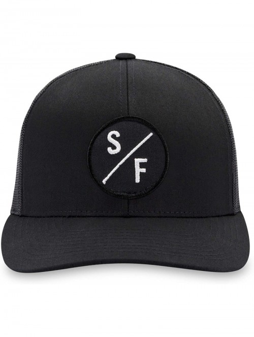 Baseball Caps SF Hat - San Francisco Trucker Hat Baseball Cap Snapback Golf Hat (Black) - CM194KNEHZ8 $25.36