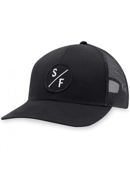 Baseball Caps SF Hat - San Francisco Trucker Hat Baseball Cap Snapback Golf Hat (Black) - CM194KNEHZ8 $25.36