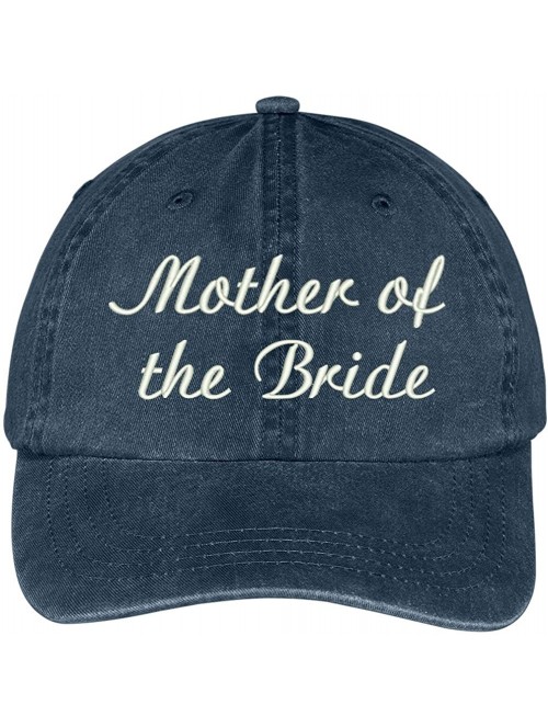 Baseball Caps Mother of The Bride Embroidered Wedding Party Pigment Dyed Cotton Cap - Navy - CP12FM6FLBB $21.72