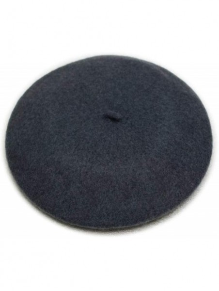 Berets French Beret - Wool Solid Color Womens Beanie Cap Hat - Dgy - CV18GWW5G82 $12.21