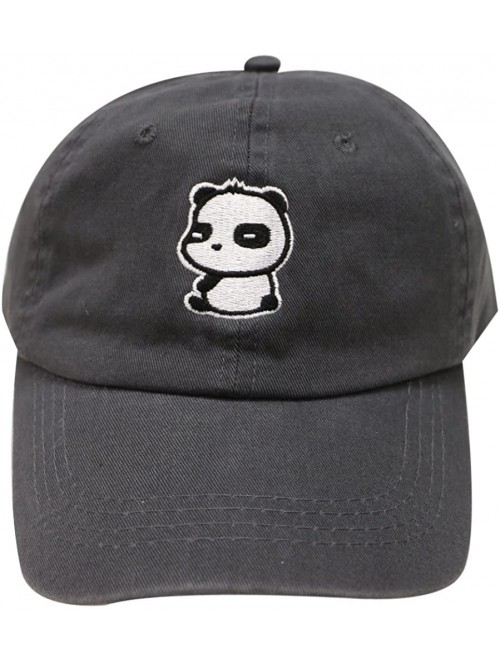 Baseball Caps Cute Panda Cotton Baseball Cap - Charcoal - CI12I8W5CSN $13.07