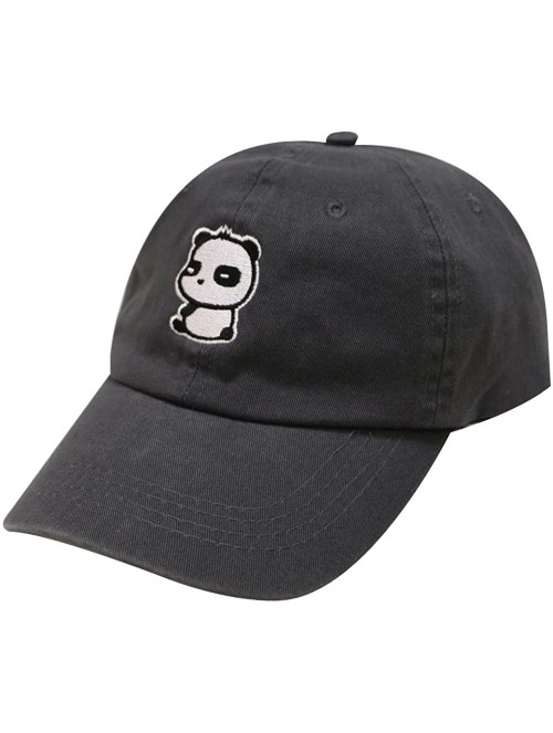 Baseball Caps Cute Panda Cotton Baseball Cap - Charcoal - CI12I8W5CSN $13.07