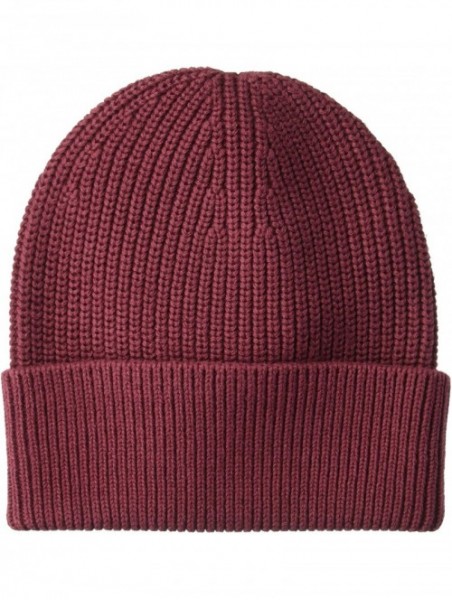 Skullies & Beanies Men's Soft Cotton Beanie - Solid Burgundy - CA18E2QDGUQ $10.94