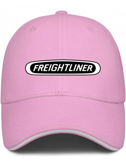 Baseball Caps Unisex Man's Baseball Hats Cotton Adjustable Mesh Flat Brim-Freightliner-Trucks-Flat Caps - Pink-8 - CM18T06DZ7...