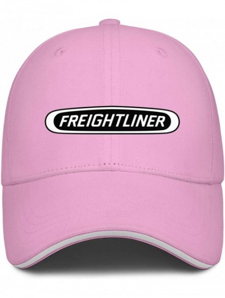 Baseball Caps Unisex Man's Baseball Hats Cotton Adjustable Mesh Flat Brim-Freightliner-Trucks-Flat Caps - Pink-8 - CM18T06DZ7...