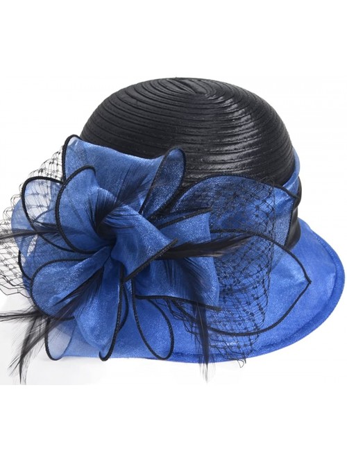 Bucket Hats Kentucky Derby Dress Church Cloche Hat Sweet Cute Floral Bucket Hat - Blue - CG196RN993M $34.95