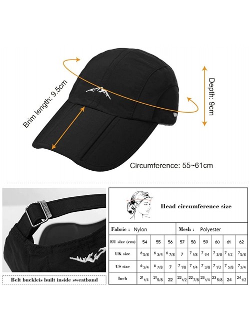 Baseball Caps Unisex SPF Quick-Drying Running Baseball Cap Large Bill Sun Hat 55-61cm - Dark Grey_99745 - CI18I4UHLCG $12.66