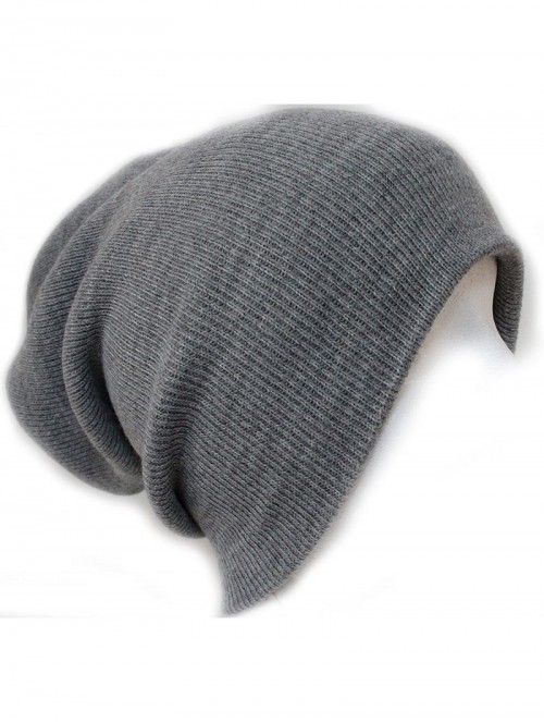 Skullies & Beanies Slouchy Beanie Slouch Skull Hat Ski Hat Snowboard Hat Ribbed Beanie-One Size-Light Grey - CL1185EBIXD $12.42