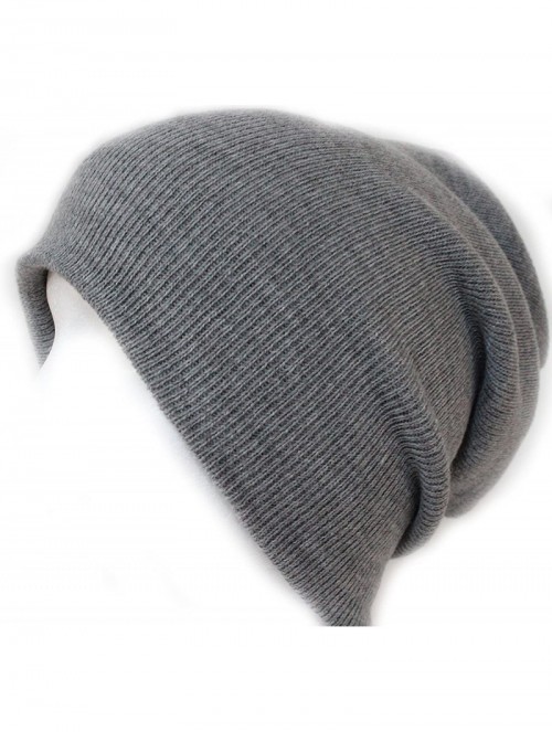 Skullies & Beanies Slouchy Beanie Slouch Skull Hat Ski Hat Snowboard Hat Ribbed Beanie-One Size-Light Grey - CL1185EBIXD $12.42