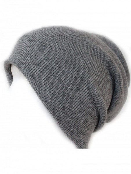 Skullies & Beanies Slouchy Beanie Slouch Skull Hat Ski Hat Snowboard Hat Ribbed Beanie-One Size-Light Grey - CL1185EBIXD $12.42