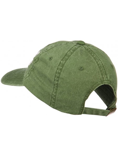 Baseball Caps I'd Rather Be Fishing Embroidered Washed Cotton Cap - Olive Green - CM11ONYW7WP $30.63