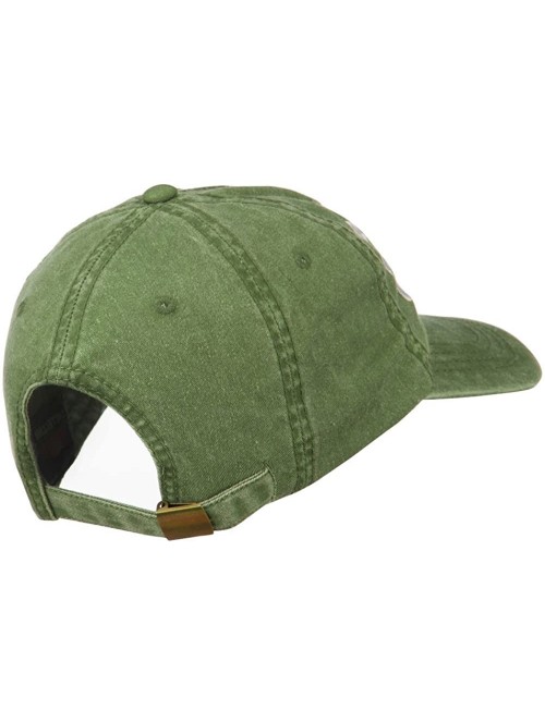 Baseball Caps I'd Rather Be Fishing Embroidered Washed Cotton Cap - Olive Green - CM11ONYW7WP $30.63