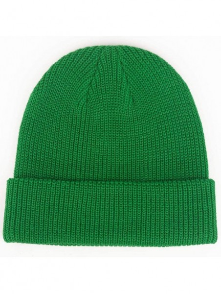 Skullies & Beanies Slouchy Beanie Hats Winter Knitted Caps Soft Warm Ski Hat Unisex - Kelly Green - CT18WXCTODE $12.28