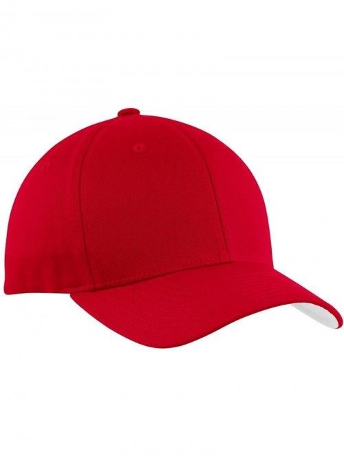 Baseball Caps Men's Flexfit Cotton Twill Cap - True Red - CB11NGR0QEB $18.30