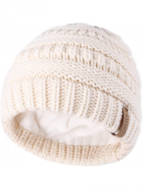 Skullies & Beanies Kids Girls Boys Winter Knit Beanie Hats Bobble Ski Cap Toddler Baby Hats 1-6 Years Old - 02-beige - C318W8...