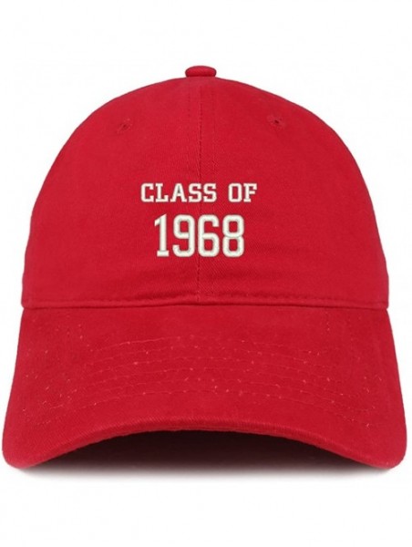 Baseball Caps Class of 1968 Embroidered Reunion Brushed Cotton Baseball Cap - Red - CK18DDN49YN $19.62