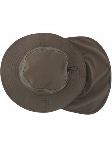 Sun Hats Outdoor UPF50+ Mesh Sun Hat Wide Brim Fishing Hat with Neck Flap - Army Green - CU18DQAY8U3 $19.89