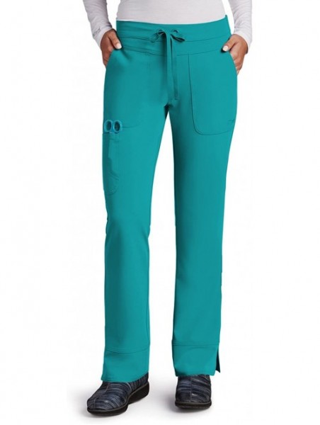 Headbands Grey's Anatomy Signature Women's 2207 3 Pocket Low Rise Scrub Pant - Lagoon - CJ120ZGHA25 $66.34