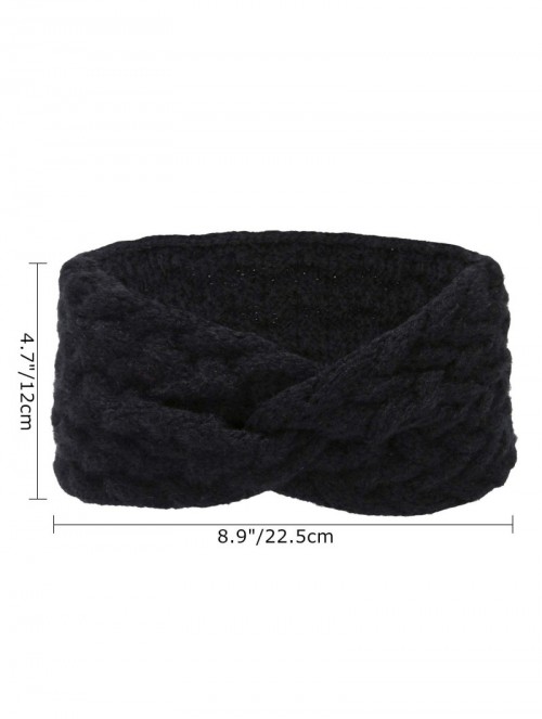 Cold Weather Headbands 4pcs Winter Warm Headbands Soft Stretch Knitted Head Wraps Winter Ear Warmers for Women Girls - 4pcs/D...