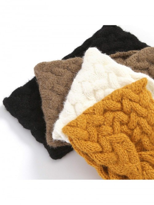 Cold Weather Headbands 4pcs Winter Warm Headbands Soft Stretch Knitted Head Wraps Winter Ear Warmers for Women Girls - 4pcs/D...