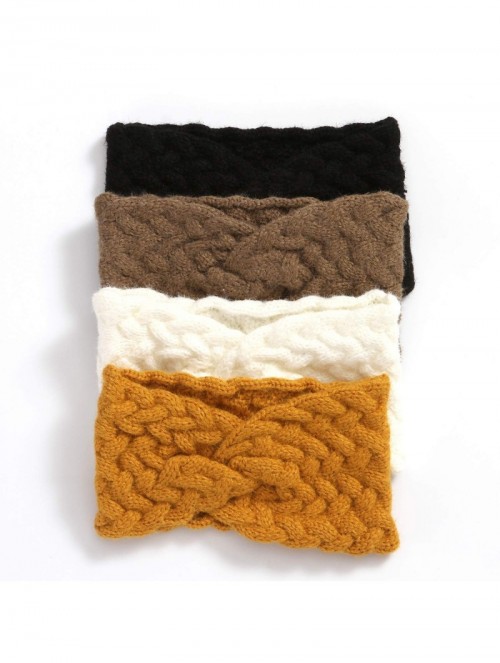 Cold Weather Headbands 4pcs Winter Warm Headbands Soft Stretch Knitted Head Wraps Winter Ear Warmers for Women Girls - 4pcs/D...