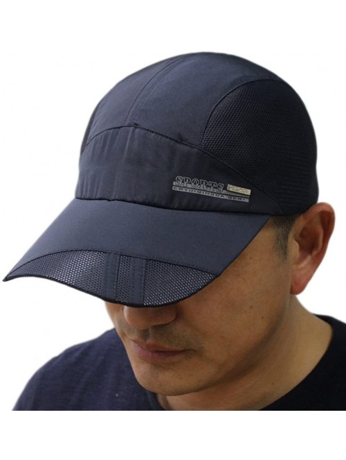 Baseball Caps Mens Snapback Taffeta Golf Baseball Running Summer Mesh Tennis Ball Hat Cap Hats - Navy - C912FGK1SER $13.95