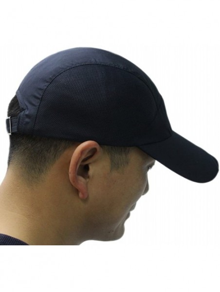 Baseball Caps Mens Snapback Taffeta Golf Baseball Running Summer Mesh Tennis Ball Hat Cap Hats - Navy - C912FGK1SER $13.95