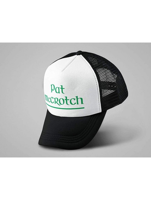 Baseball Caps Pat McCROTCH St Patrick's Day Funny Trucker Hat Mesh Cap - Black/White - CV18OSM3W7Q $16.26