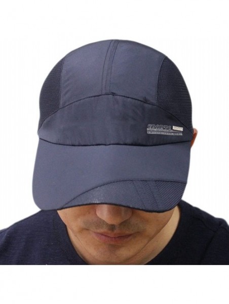 Baseball Caps Mens Snapback Taffeta Golf Baseball Running Summer Mesh Tennis Ball Hat Cap Hats - Navy - C912FGK1SER $13.95