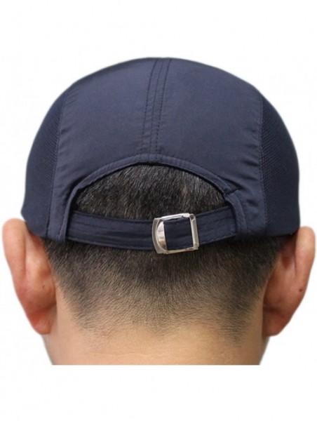 Baseball Caps Mens Snapback Taffeta Golf Baseball Running Summer Mesh Tennis Ball Hat Cap Hats - Navy - C912FGK1SER $13.95