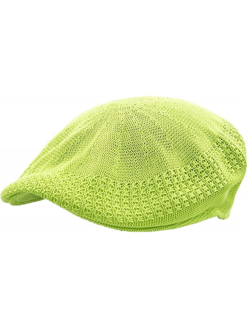 Newsboy Caps Classic Mesh Newsboy Ivy Cap Hat - Lime Green - CF11JYQLE4T $11.94