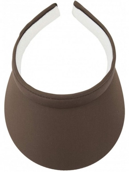 Visors Women's Clip On Round Brim Visor - Chocolate - C318M0IAEIO $34.96