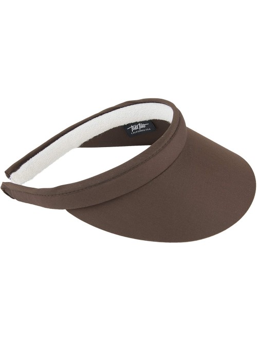 Visors Women's Clip On Round Brim Visor - Chocolate - C318M0IAEIO $34.96