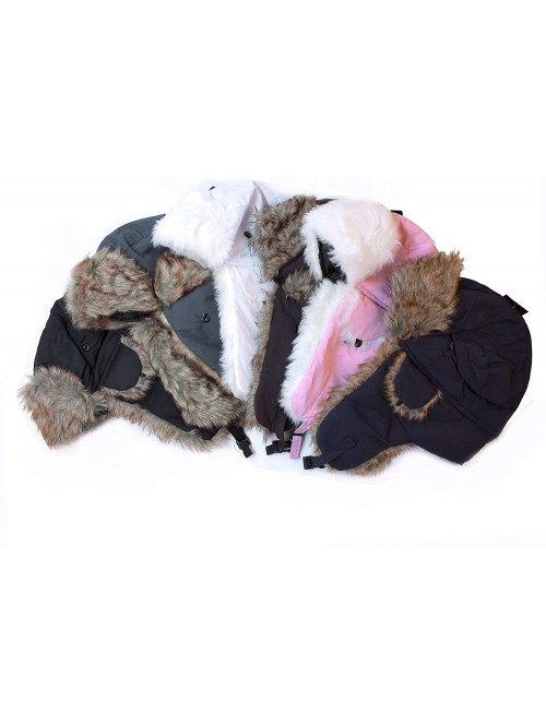 Bomber Hats 3 Pcs Women's Trapper Winter Ear Flap Hat P136 - S6-white-pink-navy - CH11BFF23KB $34.59