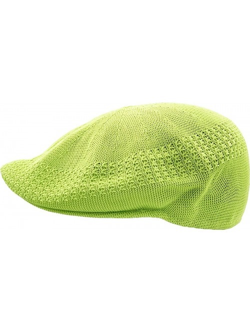 Newsboy Caps Classic Mesh Newsboy Ivy Cap Hat - Lime Green - CF11JYQLE4T $11.94