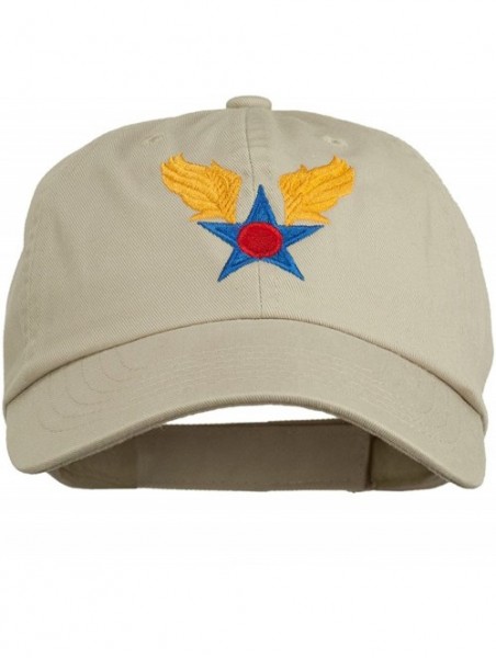 Baseball Caps Army Air Corps Military Embroidered Washed Cap - Stone - CW11ONYSMRJ $33.34