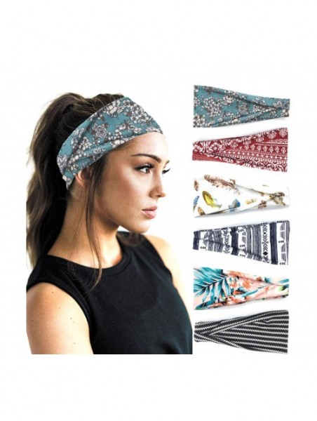 Headbands 6 Pack Women's Yoga Running Headbands Sports Workout Hair Bands (Set 10) - Set 10 - CU18UA5C6R8 $20.79