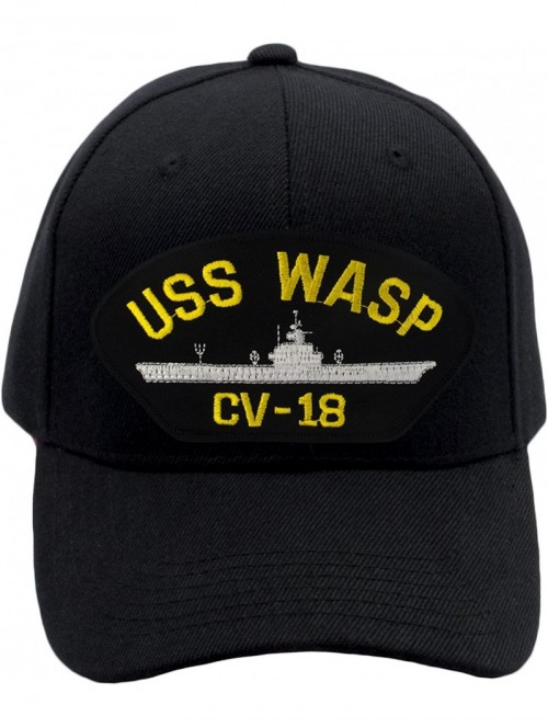 Baseball Caps USS Wasp CV-18 Hat/Ballcap Adjustable One Size Fits Most - Black - CN18SDN78KQ $24.13